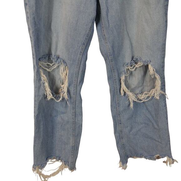 We the Free People Jeans Womens Size 30 Blue Distressed Ripped Cut-off Denim - Picture 4 of 6